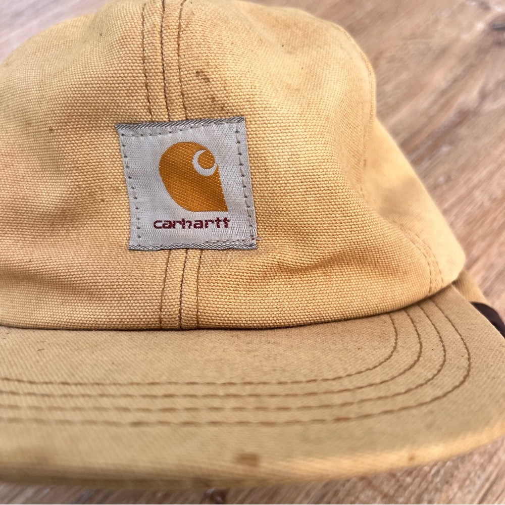 Vintage Carhartt Thermal Hat Made USA Ear Flap Canvas - Picture 2 of 10
